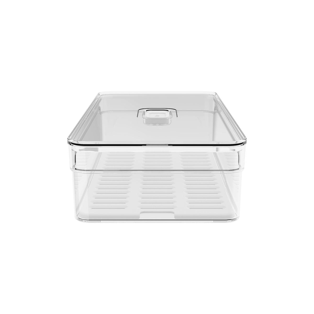 Organizador De Geladeira Com Tampa Clear Fresh 30 x 15 x 7cm