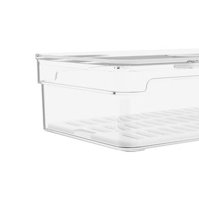 Organizador De Geladeira Com Tampa Clear Fresh 30 x 15 x 7cm