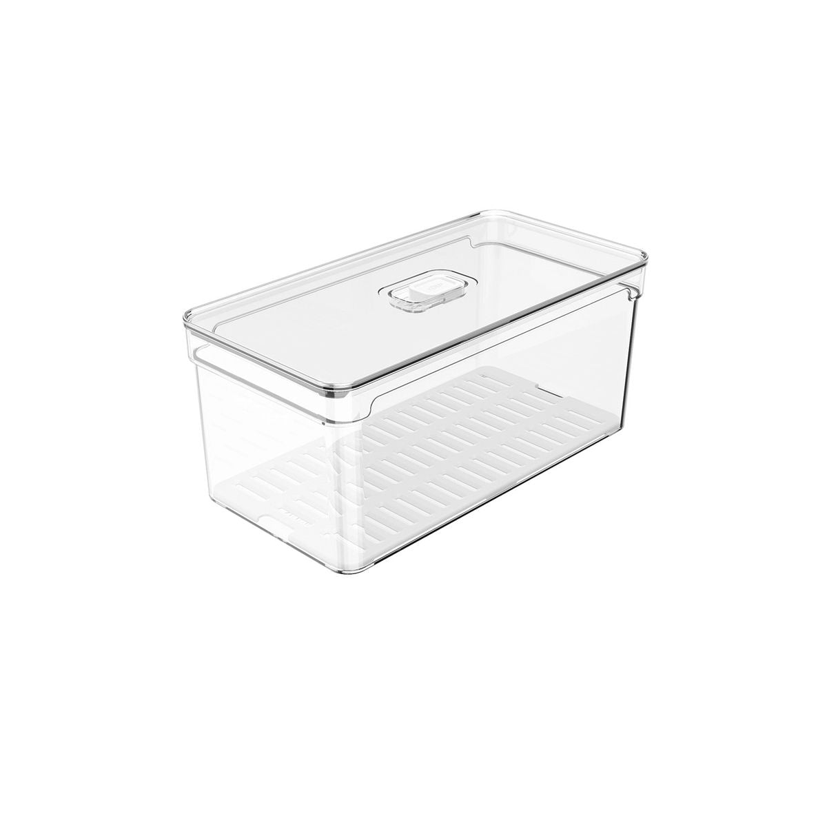 Organizador De Geladeira Com Tampa Clear Fresh 30 x 15 x 13 cm