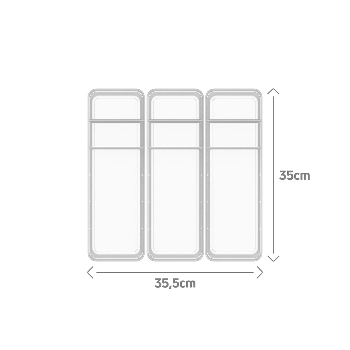 Conjunto Organizador De Gavetas Logic Com 2 Divisórias 11,5 x 35 x 5,5 cm 3 Peças