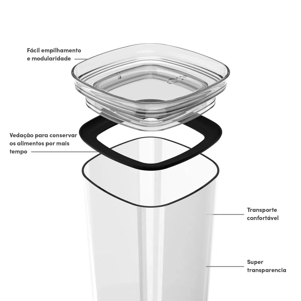 Pote Hermético Organizador Block 1 Litro