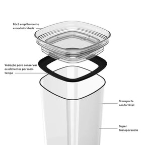 Conjunto De Potes Herméticos Block Modular 6 Peças